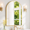 Arched Wall Mirror 38x26 Inch Gold Bathroom Vanity Mirror by SageNest
