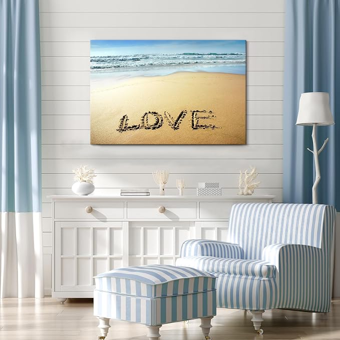Goldfoilart Beach Canvas Wall Art - Image 2
