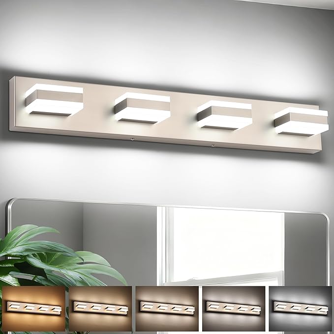 SOLFART Bathroom Light Fixtures Brushed Nickel Vanity Lights by SOLFART