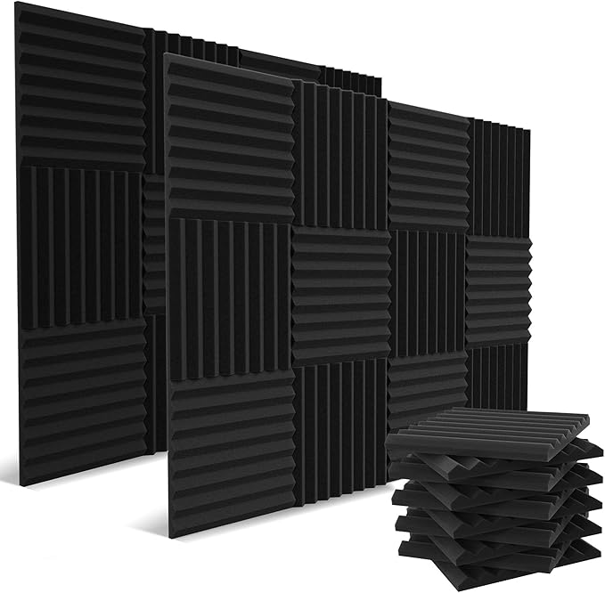 52 Pack Acoustic Panels 1 X 12 X 12 Inches by audiosoul
