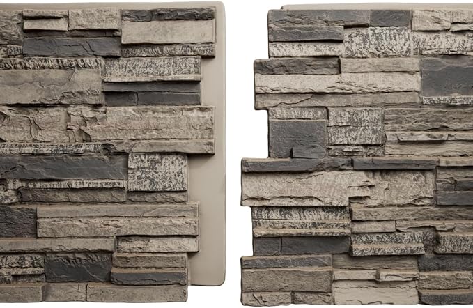 EverStone Cascade Faux Stone Panel, 48 5/8"W x 24 3/4"H x 1 1/4"D, Urban Color - Image 8