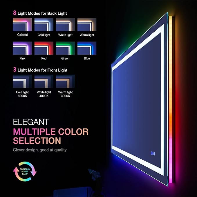 LOAAO 30"X36" LED Bathroom Mirror - Image 4