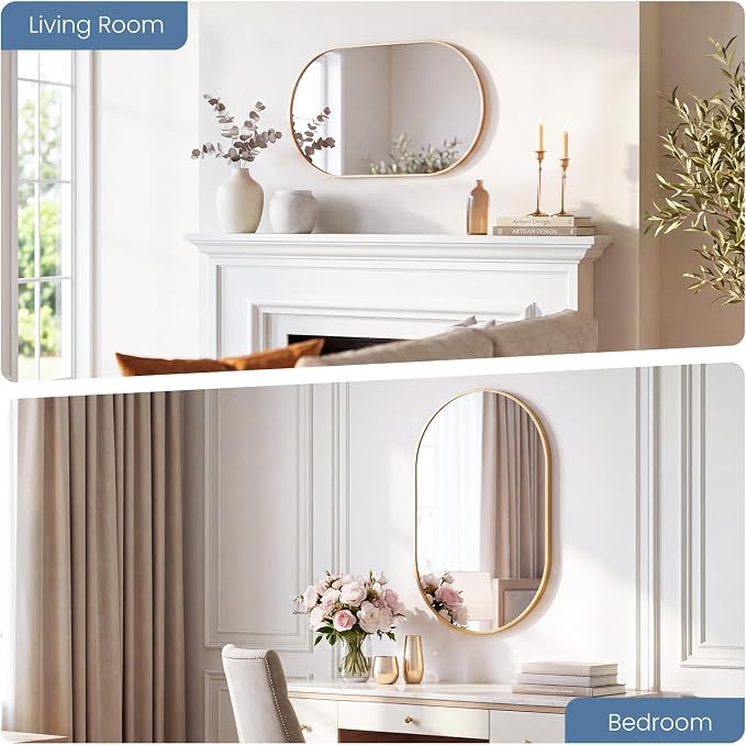 Sweetcrispy 20" x 30" Gold Bathroom Mirror - Image 7