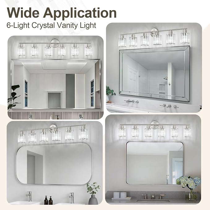 Crystal Bathroom Light Fixtures, Bathroom Lighting Fixtures Over Mirror - Image 6
