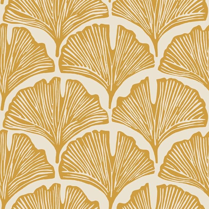 Tempaper x Novogratz Golden Mustard Feather Palm Removable Peel and Stick by TempaperCo