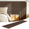 WPC Slat Wall Panels 16 Pack 48" x 6", Waterproof Fluted Wall Paneling by LARWORKS