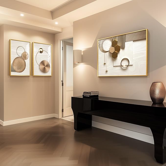 Extra Large Modern Luxury Gold Framed Wall Art - Image 3