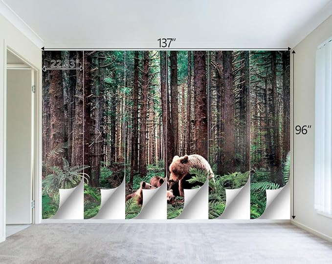 Forest Animals Bear wallpeper Kids Bedroom Woods wall Mural - Image 4
