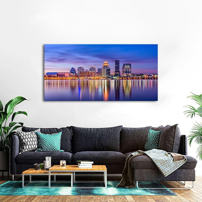 Louisville City Wall Art Sunset Kentucky Decor Colorful Waterfront Park Canvas - Image 4
