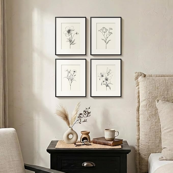 Framed Black and White Botanical Wall Art - Image 5