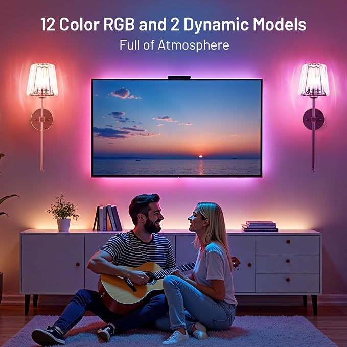 Crystal Battery Operated Wall Sconces Set of 2, 12 RGB and 3CCT Dimmable Wall - Image 5