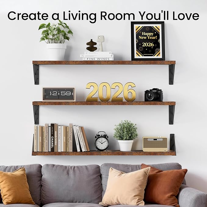 BAYKA Wall Shelves for Bedroom Decor, Floating Shelves for Wall, Display - Image 3