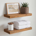 Homeforia 16 inch Golden Oak Floating Shelf, High End Solid Real Wood 16inch by Homeforia