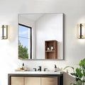 KOCUUY Silver Framed Mirror, HD Tempered Glass, Anti-Rust Brushed Silver Frame by KOCUUY