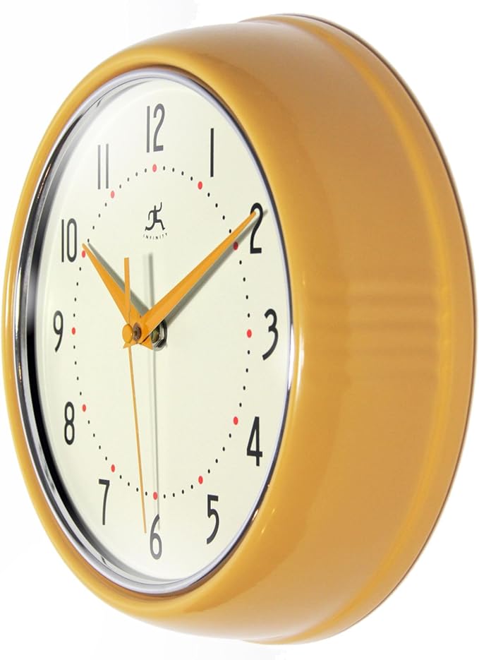 Infinity Instruments LTD. Retro 12 inch Silent Sweep Non-Ticking Mid Century - Image 3