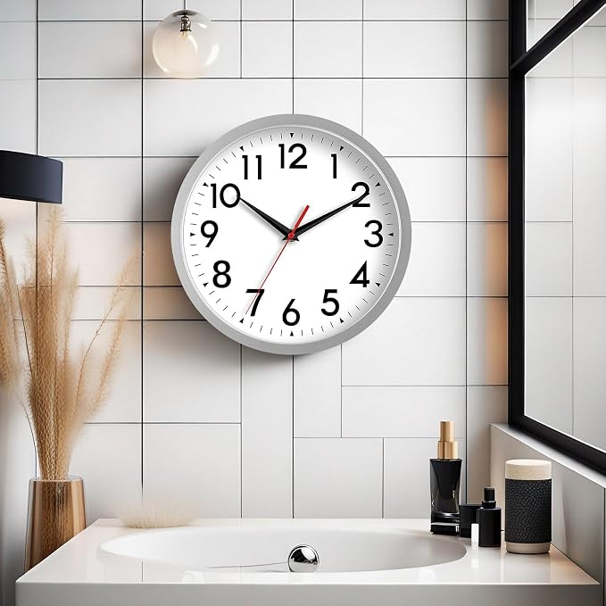 DAXSMY Wall Clock Small Analog 8 Inch Silent Non Ticking Battery Operated - Image 3