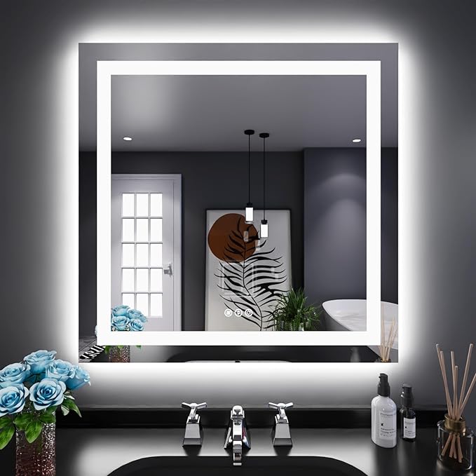 LOAAO 32"X32" LED Bathroom Mirror by LOAAO