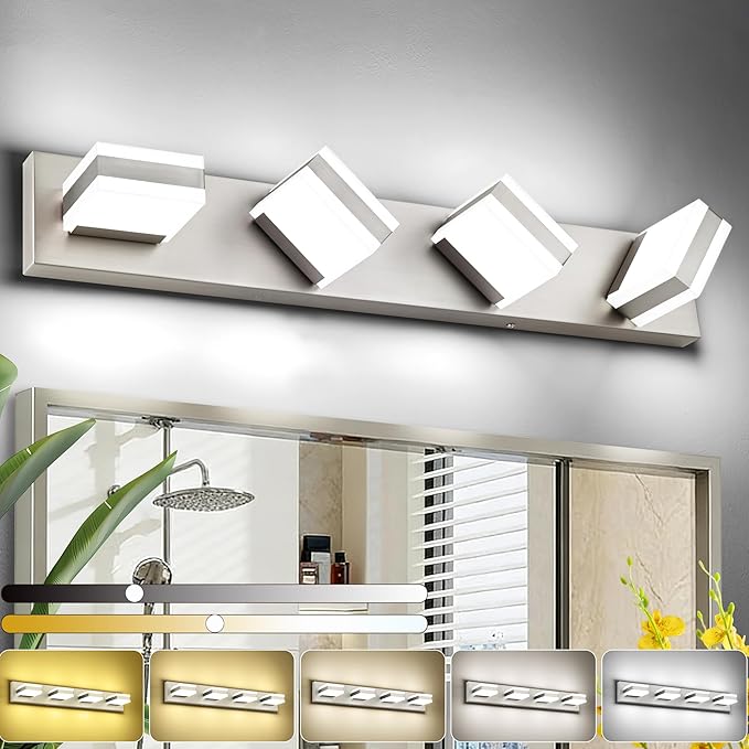 SOLFART Bathroom Vanity Lights, Adjustable Brushed Nickel Vanity Light by SOLFART