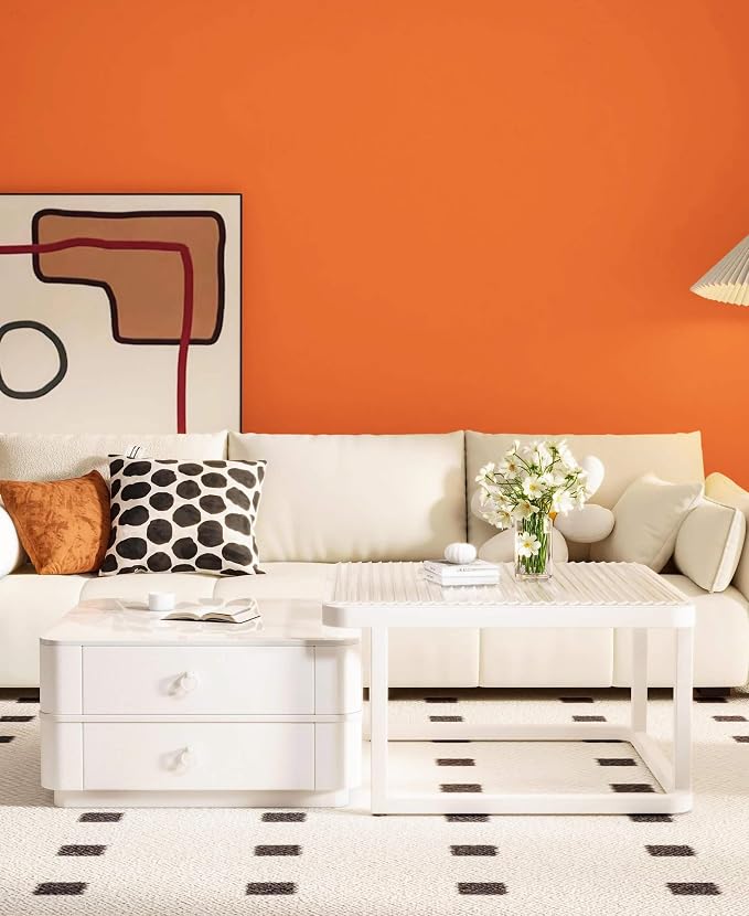 Dimoon 118''x17.7'' Orange Peel and Stick Wallpaper Contact Paper Modern Self - Image 6