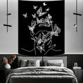 Black and White Tapestry for Bedroom Aesthetic Butterfly Tapestry Minimalist by Atrippy