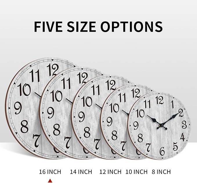 Wall Clock, Country Round Clocks Farmhous Wall Decorative - Image 3