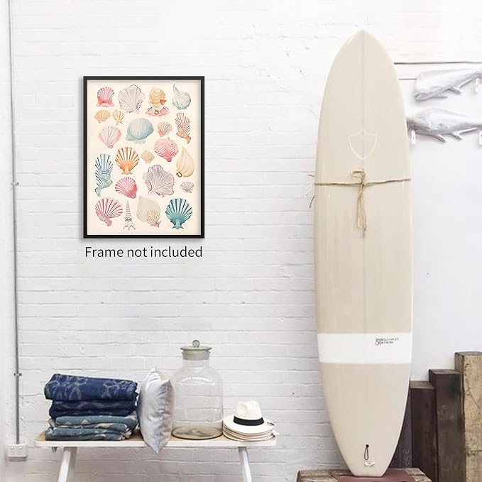 Pink Seashell Posters Coastal Cowgirl Canvas Wall Art Beach House Starfish - Image 6