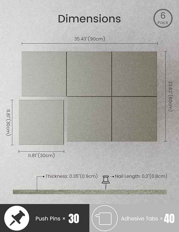 Bumusty Large Cork Board 36" x 24" Alternative - Image 3