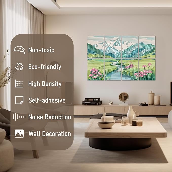 Art Acoustic Panels Tiles Decorative Room Sound Proof Foam Absorbing Panels - Image 3