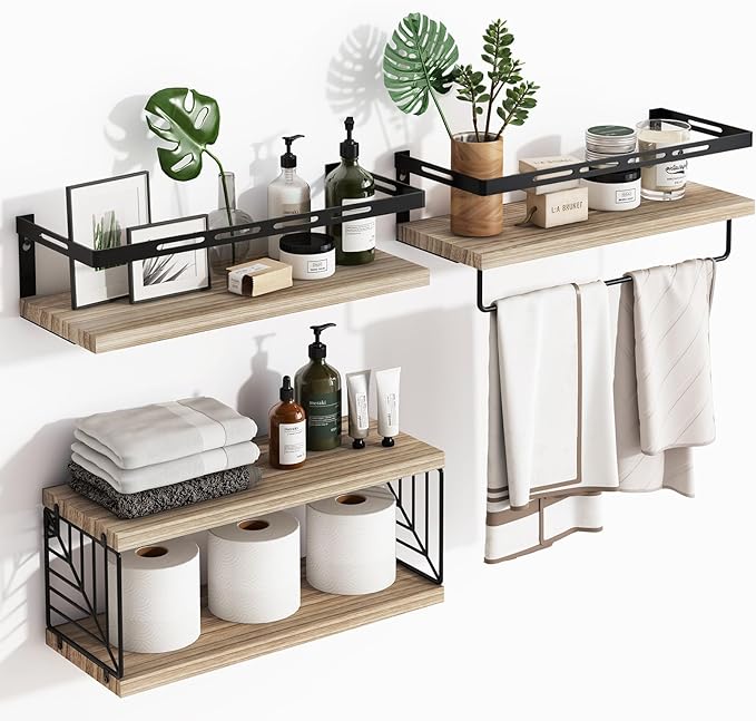 Fixwal Bathroom Shelves Over Toilet, Floating Shelves Wall Mounted by Fixwal