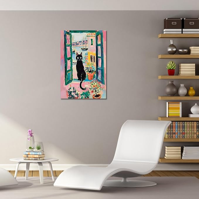 ALMLZL Henri Matisse Prints Open Window Black Cat Wall Art Modern Artwork Still - Image 3