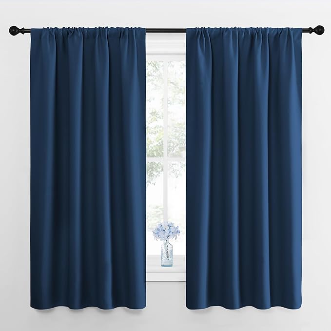 NICETOWN RV Blackout Curtains for Camper Windows, Moroccan Blue, Short Blackout by NICETOWN