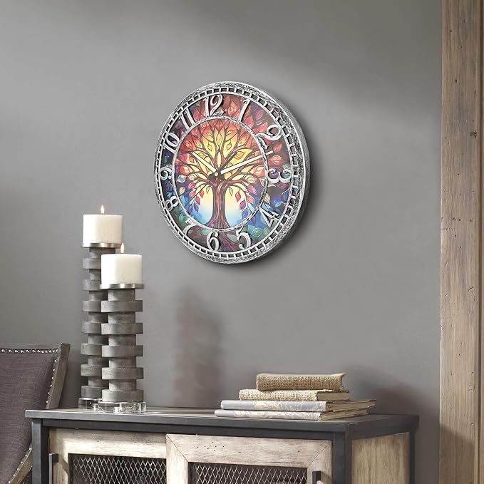 WANGIRO Tree of Life Wall Clock 12inch Silent Movement Clock Precise - Image 5