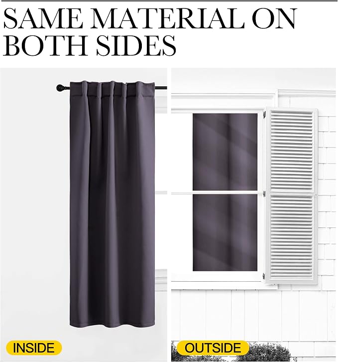NICETOWN Greyish Purple Blackout Curtains 84 inches Length - Image 5