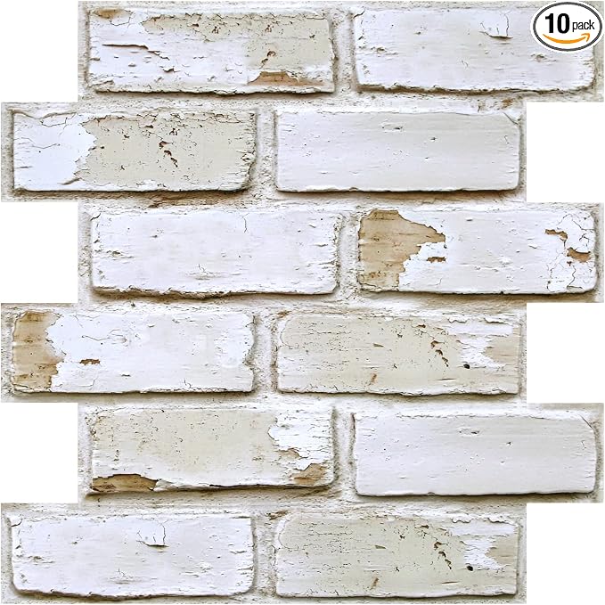 3D Faux Brick Wall Panels Peel and Stick, Small Brick-Look Textured Wall Sticker by SMOOSTIKCDECOR