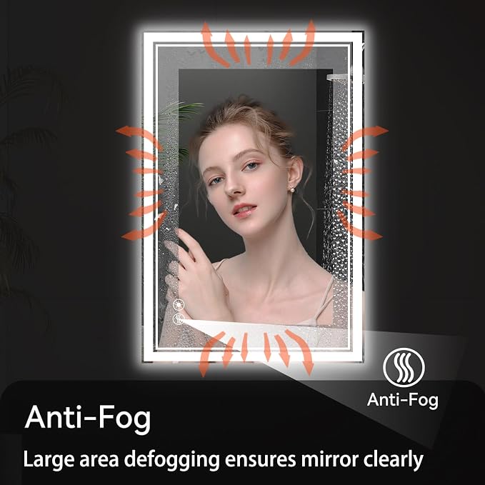 28“ x 36” LED Bathroom Mirror Fogless LED Mirror - Image 3