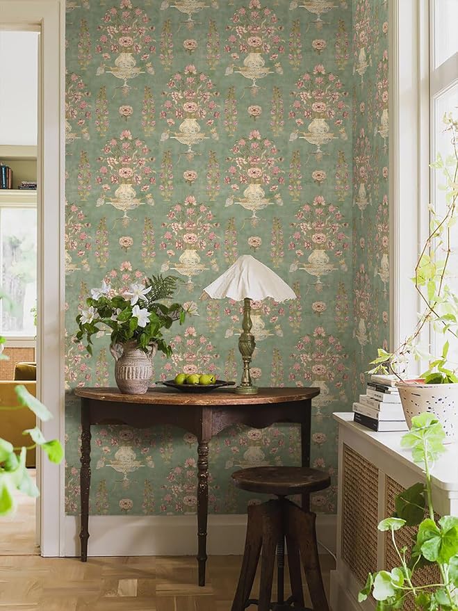 Orainege Floral Wallpaper Peel and Stick Wallpaper Modern Contact Paper 16.9in - Image 3
