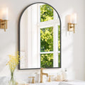 Arched Wall Mirror 36x24 Inch Black Bathroom Vanity Mirror by SageNest
