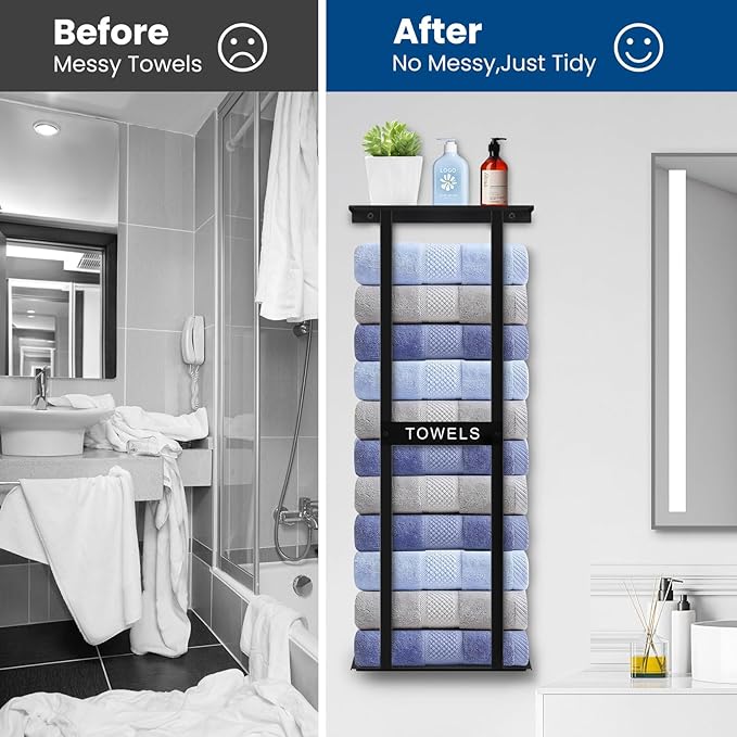 Bathroom Towel Storage Rack, Wall Mounted Bathroom Towel Rack, 30 inch Heavy - Image 7