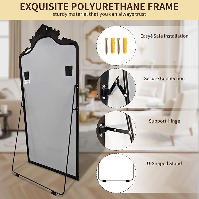 71"x32"Arched Full Length Floor Mirror, Full Body Mirrors - Image 5