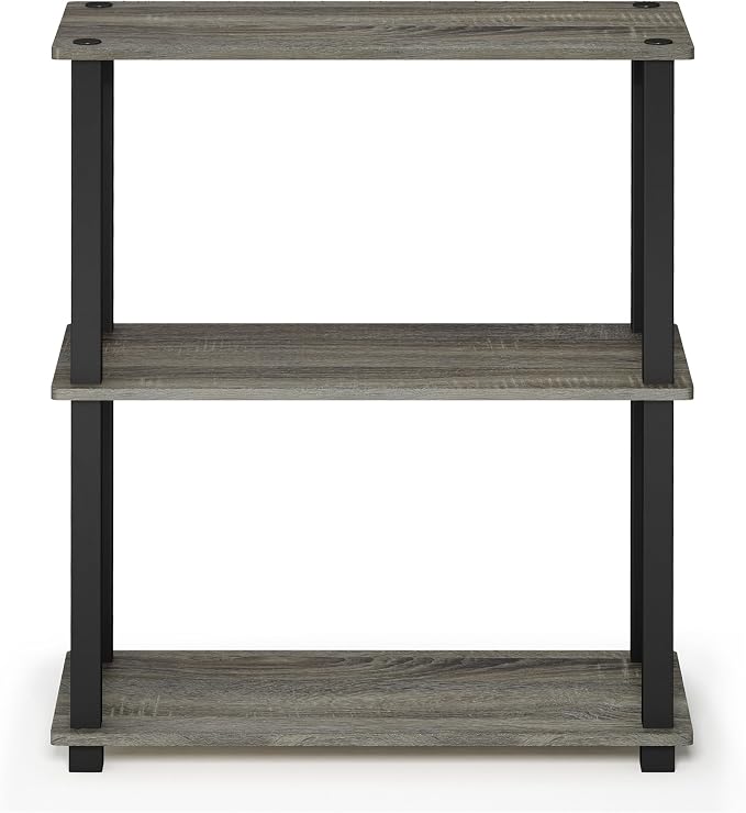 Furinno TURN-S-TUBE Storage Shelves, 3-Tier Book Shelf, Corner Shelf, Toolless - Image 5