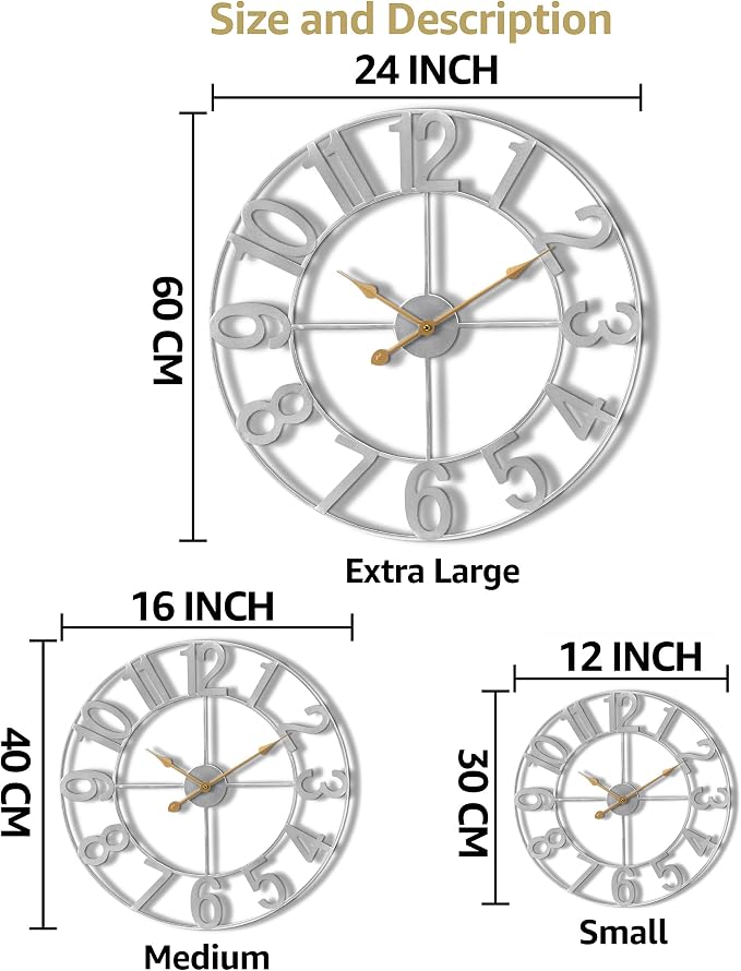 Sorbus Large Wall Clock for Living Room Decor - Image 8
