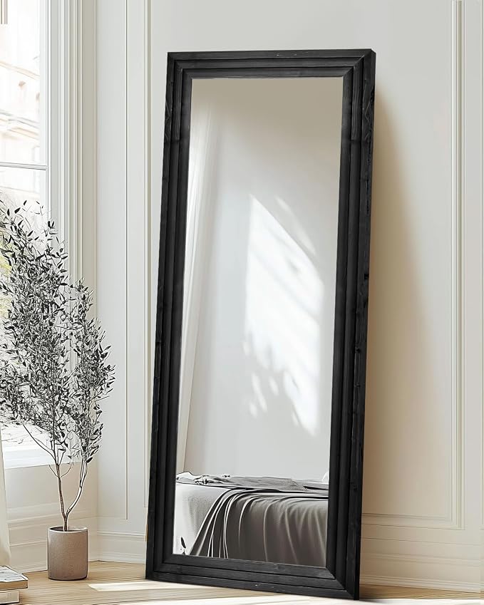 Full Length Mirror 65"x24" Solid Wood Frame Floor Large Mirror - Image 5