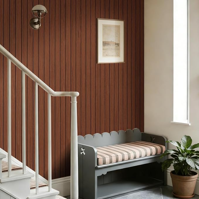 Arthome Peel and Stick Slat Wall Panels 15.7 "x240, Self-Adhesive PVC Wood - Image 3