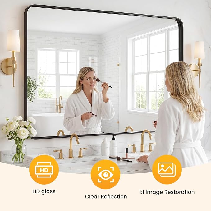 OLIXIS Bathroom Mirror for Over Sink, 30x40 Inch Wall Rectangle Mirror - Image 3