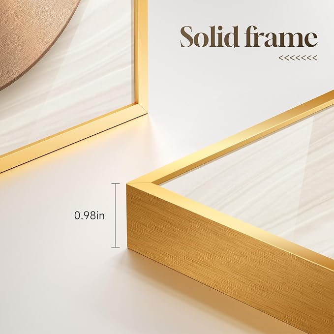 Large Framed Modern Luxury Gold Wall Art - Image 6