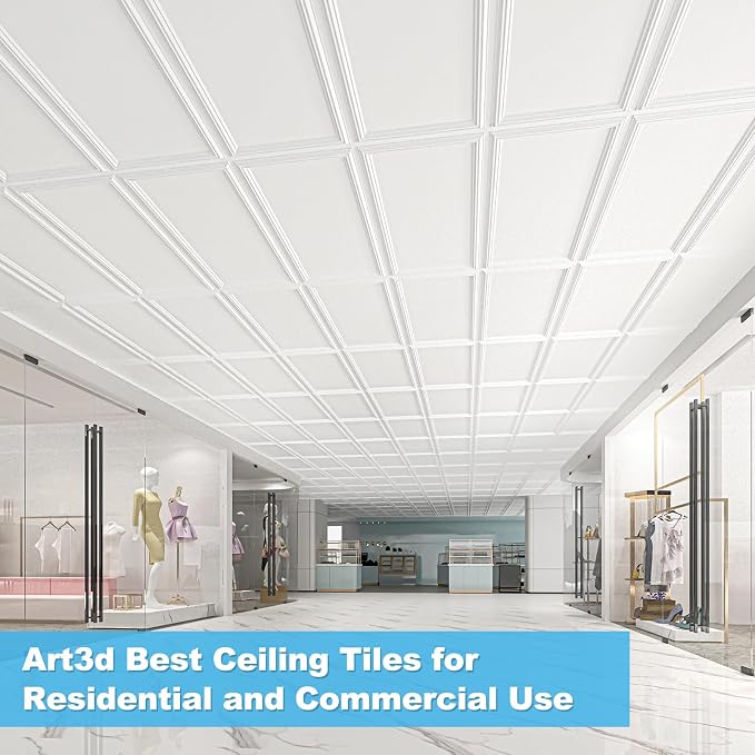 Art3d Drop Ceiling Tiles 48x24, Decorative PVC Ceiling Panels, Waterproof - Image 8