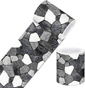 IVN Wallpaper Border Black White Stone Pattern Design 4x196 Inch Peel and Stick by IVN