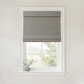TWOPAGES Natural Woven No Drill Roman Shades, Custom Cordless Blackout Bamboo by TWOPAGES