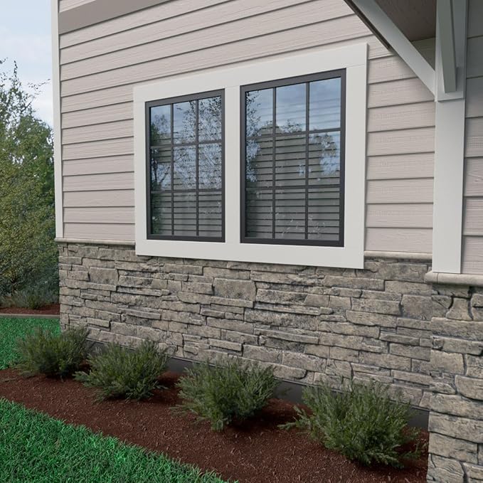 EverStone Acadia Ledge Faux Stone Panel, Linen Graphite Color - Image 10