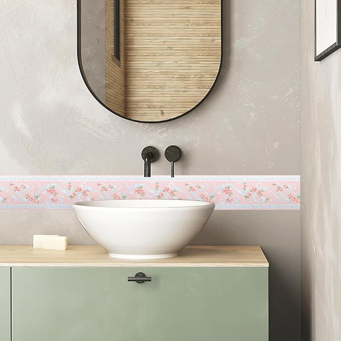 AbaBoorty Pink Flower Pattern Wallpaper Trim - Image 3